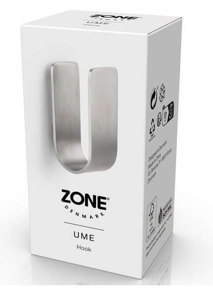 Gancio da parete color argento opaco in metallo Ume – Zone
