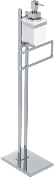 Piantana portasalviette in ottone cromato compatta salva spazio 19x14xh70 cm -Peso 4,1 kg ottone finitura inox lucido