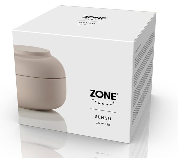 Organizer da bagno beige in gres per dischetti di cotone Sensu – Zone