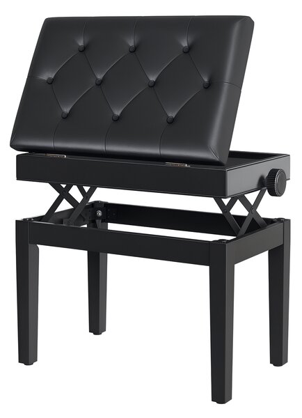 HOMCOM Sgabello per Pianoforte con Vano Contenitore e Altezza Regolabile, Nero|Aosom