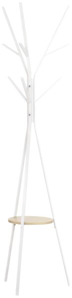 HOMCOM Appendiabiti Attaccapanni da Terra Verticale Moderno per Ingresso Bianco 45x45x180cm|Aosom