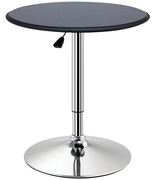 HOMCOM Tavolino da Bar Cromato, Tavolo Rotondo Regolabile in Altezza con Sistema Lift Up, Piano Rotondo Girevole 360° Φ63x67-93cm|Aosom