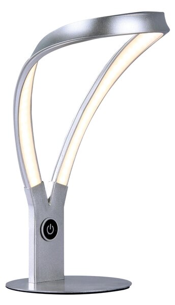 Lampada da Tavolo Abat Jour a LED SHINE T1 in alluminio e policarbonato 16x16xh25 cm 6 W- 366 Lumen , colore silver satinato