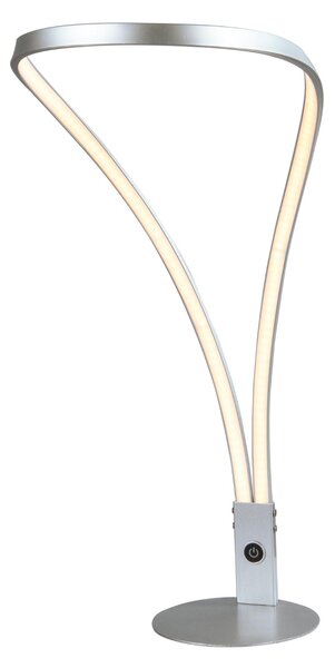 Lampada da Tavolo a LED SHINE T1 h56 cm in alluminio e policarbonato 26x12xh56 cm 18 W- 1440 Lumen , colore silver satinato