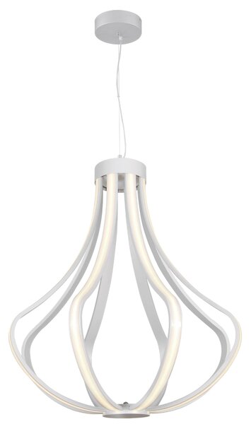 Lampada a sospensione a LED SHINE X in acciaio e policarbonato 63x63xh120 cm 69 W- 4150 Lumen , colore silver satinato