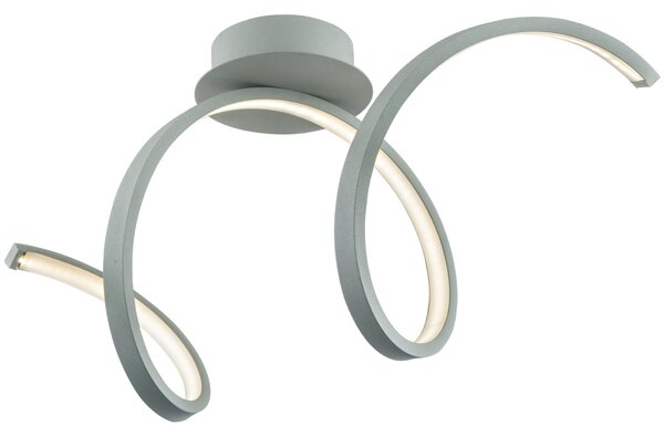 Lampada Da Soffito a LED SHINE 4 in acciaio e policarbonato 60x25xh35 cm 11 W- 1000 Lumen , colore silver satinato
