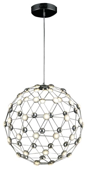 Lampada Da Soffito a LED SFERIKA in acciaio e policarbonato 53x53xh120 cm 30 W- 2125 Lumen , colore silver