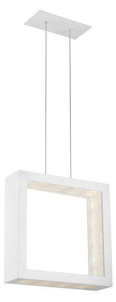 Lampada a sospensione a LED ANCLE in acciaio e policarbonato 40x40xh120 cm MAX - 40 W- 3880 Lumen Laccato bianco