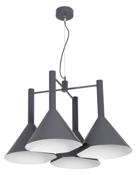 Lampada a sospensione a LED CONIKA in acciaio e policarbonato 75x75xh120 cm 13 W- 750 Lumen , grigio Bianco