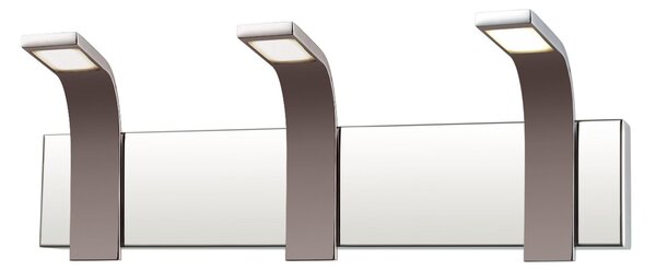 Applique da Muro A LED 3 Lampade ADDAGIO W3 in alluminio e policarbonato 55xh14 cm - 15 W- 1350 Lumen cromo