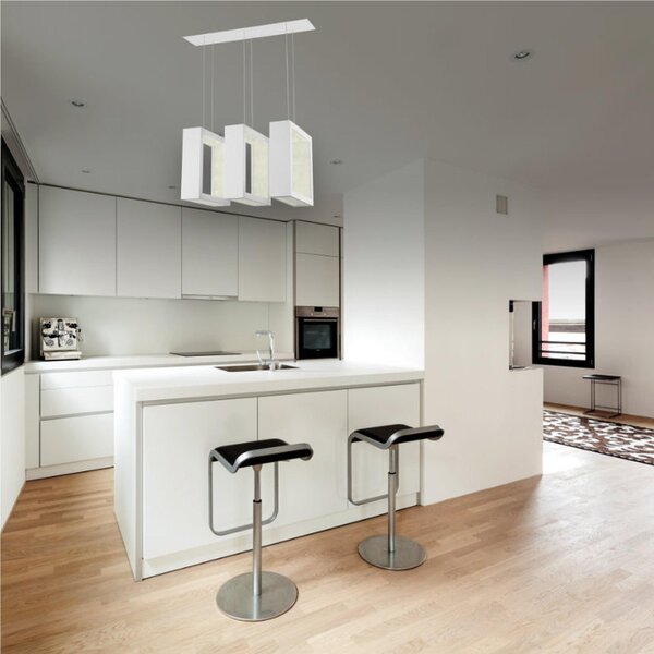 Lampada a sospensione a LED ANCLE2 in acciaio e policarbonato 75xh120 cm MAX 32 MIN - 96 W- 6664 Lumen Laccato bianco