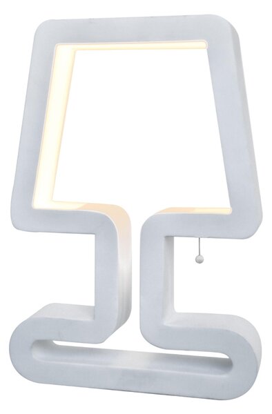 Abat Jour, Lampada da tavolo a LED LOGO in acciaio e policarbonato 21x50xh30 cm 12 W- 758 Lumen , colore bianco