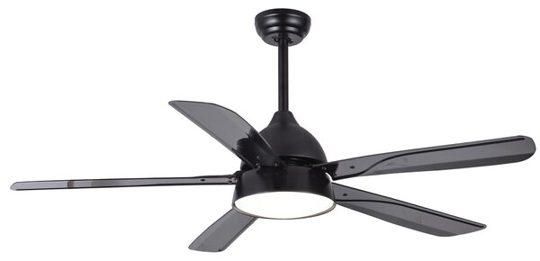 Ventilatore da soffitto acciaio e Pale in ABS XL SHAMAL con telecomando 1422xh360-480 mm max con luce 24 W colore Nero