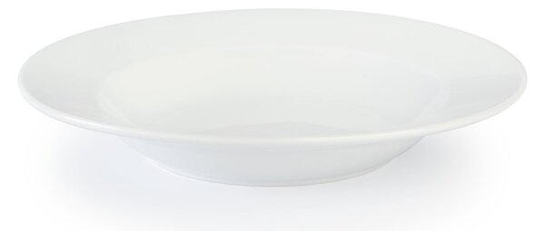 Piatti Fondi set pezzi, 6 posti tavola in porcellana bianco ottico RIMINI cm 23x h4cm lavabile in lavastoviglie Bianco Freddo