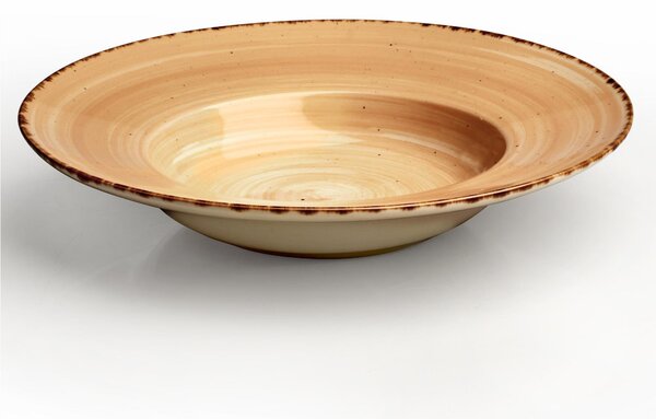 Piatto Pasta con falda in GRES Alta Cucina diametro 28,5 cm lavabile in lavastoviglie, adatto al microonde decoro sotto smalto colore Zenzero Beige