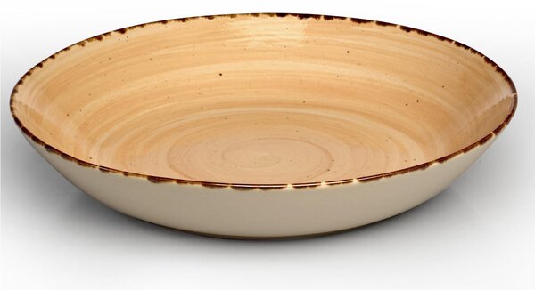 Piatto Grande fondo , pasta in GRES Alta Cucina diametro 27,5x5,5 cm lavabile in lavastoviglie, adatto al microonde decoro sotto smalto colore Zenzero Beige