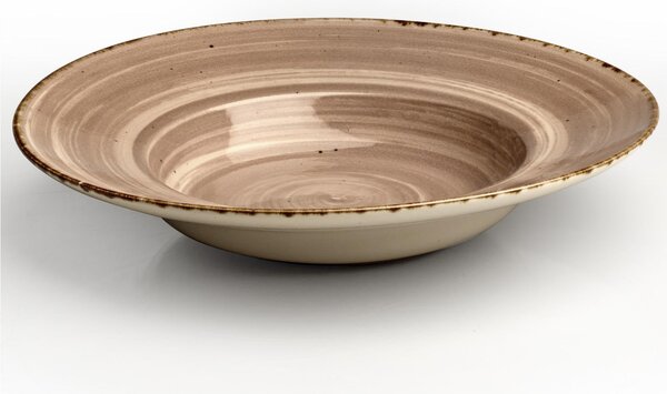 Piatto Pasta con falda in GRES Alta Cucina diametro 28,5 cm lavabile in lavastoviglie, adatto al microonde decoro sotto smalto colore Grigio Cumino
