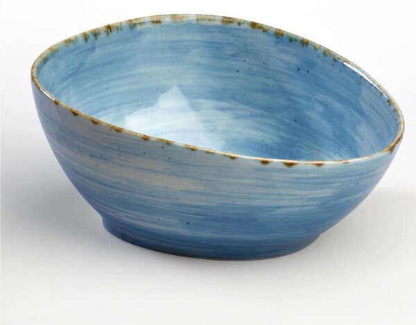 Coppetta macedonia in GRES Alta Cucina 16,5x14xh7cm cm lavabile in lavastoviglie, adatto al microonde decoro sotto smalto colore Azzurro Anice