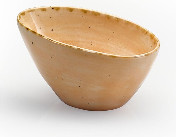 Coppettina ovale in GRES Alta Cucina 10,5X7,5X6 cm cm lavabile in lavastoviglie, adatto al microonde decoro sotto smalto colore Zenzero Beige