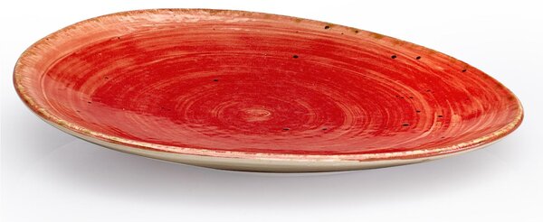 Piattino Appetizer pane in GRES Alta Cucina 16X12X2 cm lavabile in lavastoviglie, adatto al microonde decoro sotto smalto colore Rosso Peperoncino