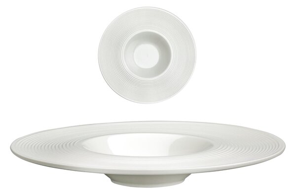 Piatto piano PASTA BOWL in porcellana alluminica al 30 % MIAMI 28 cm lavabile in lavastoviglie, ideale per la ristorazione anti sbeccatura