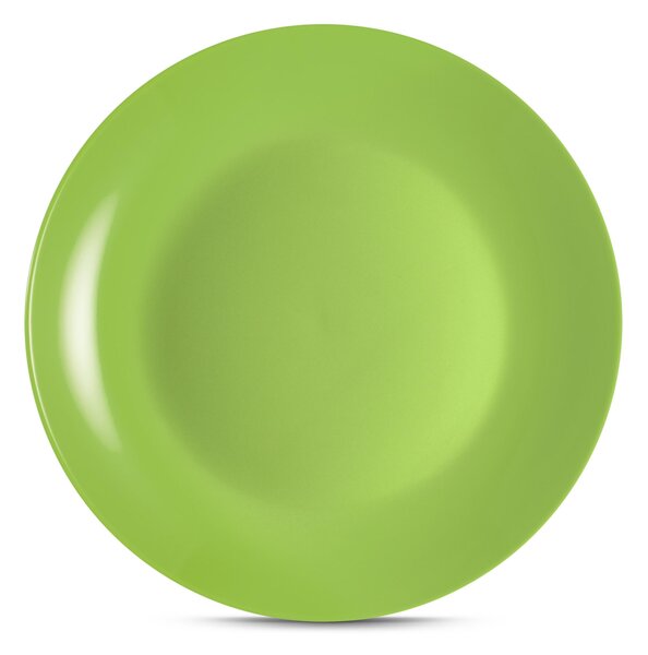 Piatti piani set pezzi 6 posti tavola in porcellana con decoro Sottosmalto Collezione Mitika lavabile in lavastoviglie colore Verde Ortisei