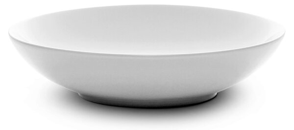 Piatti Fondi set pezzi 6 posti tavola in porcellana con decoro Sottosmalto Collezione Mitika lavabile in lavastoviglie colore Bianco Ostuni