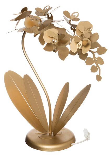 Lampada da tavolo ORCHIDEA piccola a forma di orchidea Dimensione 38x20x h57 cm classica abat-jour Colore ORO