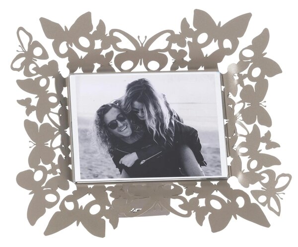 Portafoto Orizzontale caratterizzato delle farfalle che adorneranno la foto 17x13 cm-FARFALLOSO, dimensioni 30,5 x h25,5 cm, colore Sabbia