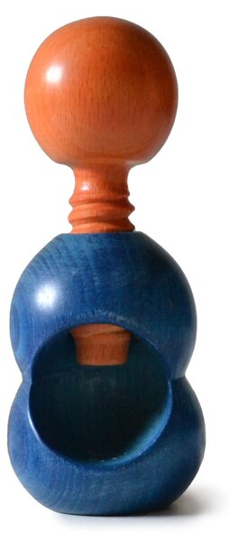 Rompinoce SFERA in legno di tiglio tornito a mano 5,5xh12 cm bicolor blu arancio