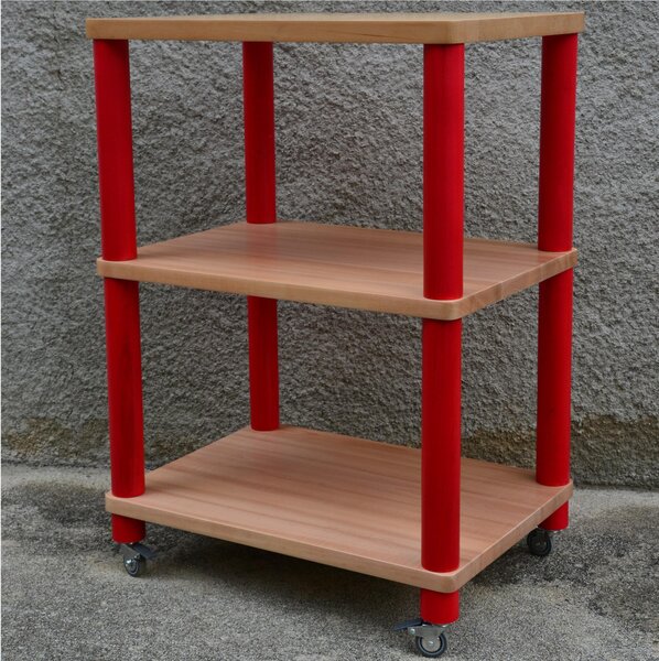 Carrello da cucina in legno con ripiani in massello 50x70xh100 legno di mogano colorato e ripiani in massello