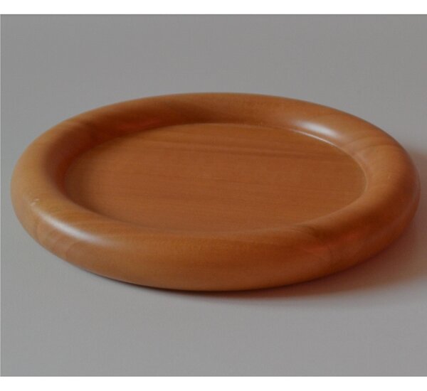 Sottobottiglia in legno di tiglio tornito a mano diametro 13xh1,5 cm Pu� essere usato anche come piattino per il pane colore legno naturale