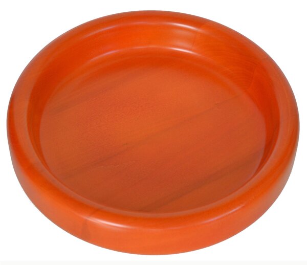 Ciotola in legno massello tornita a mano Medio � 34xh 6 cm per centrotavola portafrutta o vassoio colore Arancio