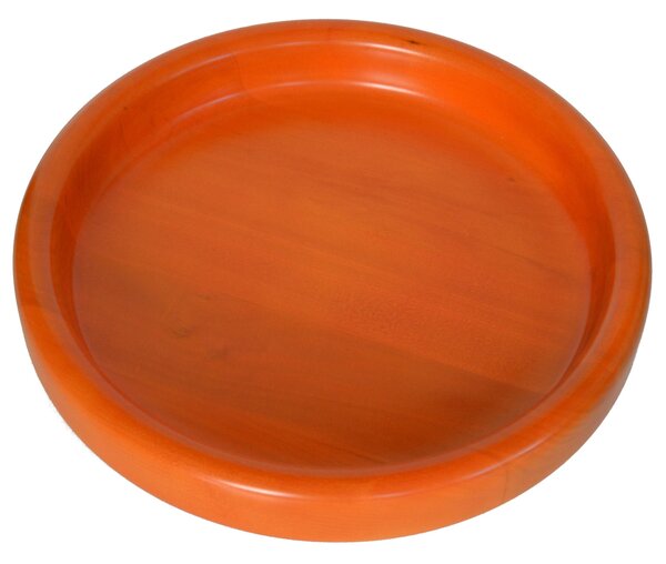 Ciotola in legno massello tornita a mano Big � 42xh 6 cm per centrotavola portafrutta o vassoio colore Arancio
