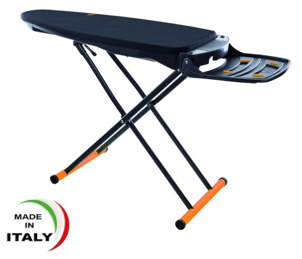 Asse da stiro professionale SMOOTH IB4 B1 riscaldante , soffiante, aspirante 117x48xh14 -peso 11,2 Kg compatto e leggero piano in aluzink garantito a vita colore giallo