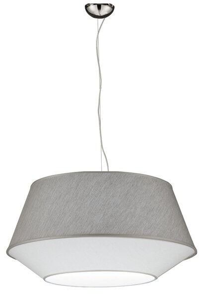Lampadario a sospensione con Tessuto Grigio Chiaro DIAMANTE �60xh38cm- peso 1,2 kg Supporto in Metallo Sospensione