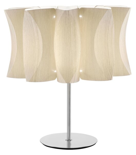 Lampada da tavolo, Lume Larice Ghiaccio VIRUS Dimensioni 44xh48cm-- peso 3,4 kg base in acciaio lucido