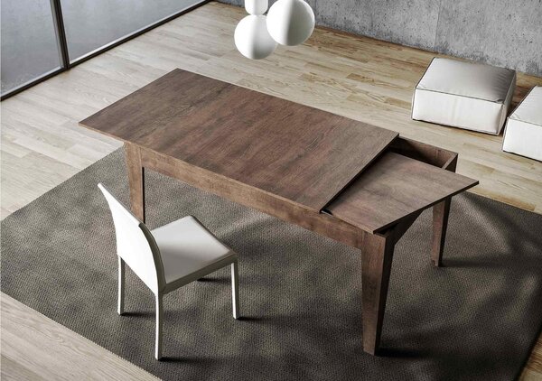 Tavolo Allungabile Piano NOCE CICO 90x160xh77 cm estensibile fino a 220 cm tutto in legno di Frassino Noce