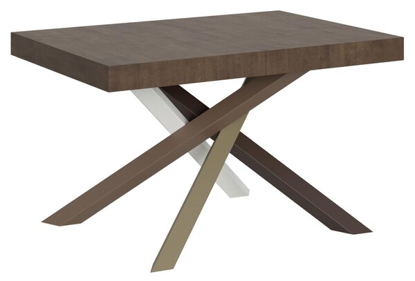Tavolo Allungabile Piano VOLANTIS design Moderno Dimensioni 90x120xh77 cm estensibile fino a 224 cm telaio 4 colori piano in Legno di Frassino Noce