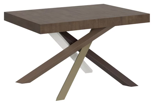 Tavolo Allungabile Piano VOLANTIS design Moderno Dimensioni 90x120xh77 cm estensibile fino a 224 cm telaio 4 colori piano in Legno di Frassino Noce