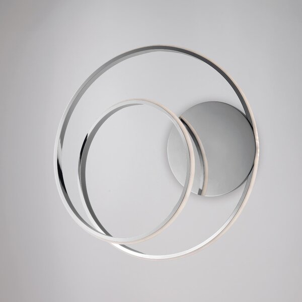 Applique da muro in in Metallo ed Alluminio Bianco con LED Integrato MALENA Dimensione 40x40xh 12 cm colore Cromo
