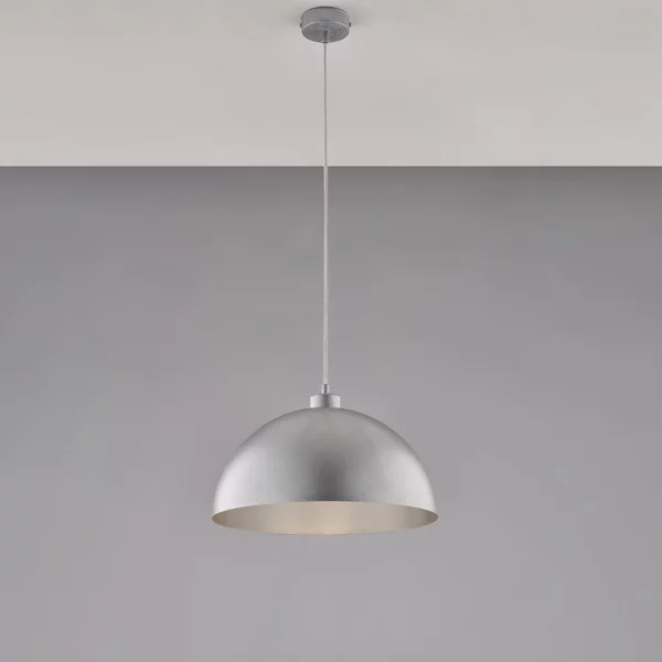 Sospensione Marcus �35xH21 - MAX 121 cm, Bianco Laccato con Decorazione Argento Antico, Ferro, Illuminazione 1 X E27 - 55 Watt Max