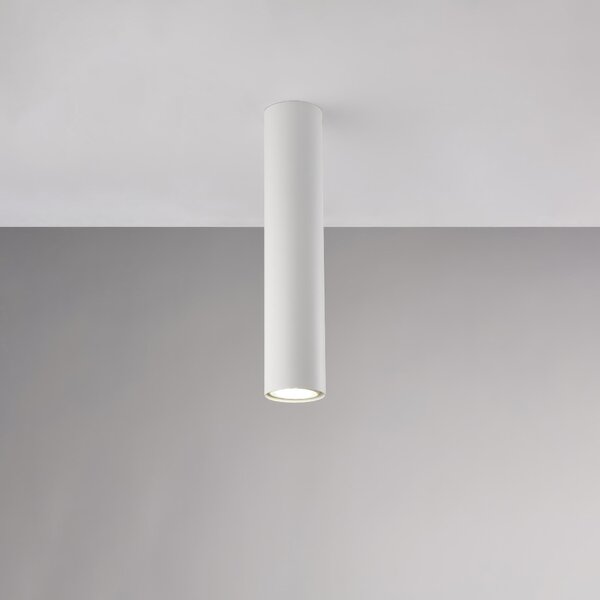 Plafoniera in Ferro Laccato Bianco Dag �8xH30 cm, Bianco, 1 X GU10 - 35 Watt Max