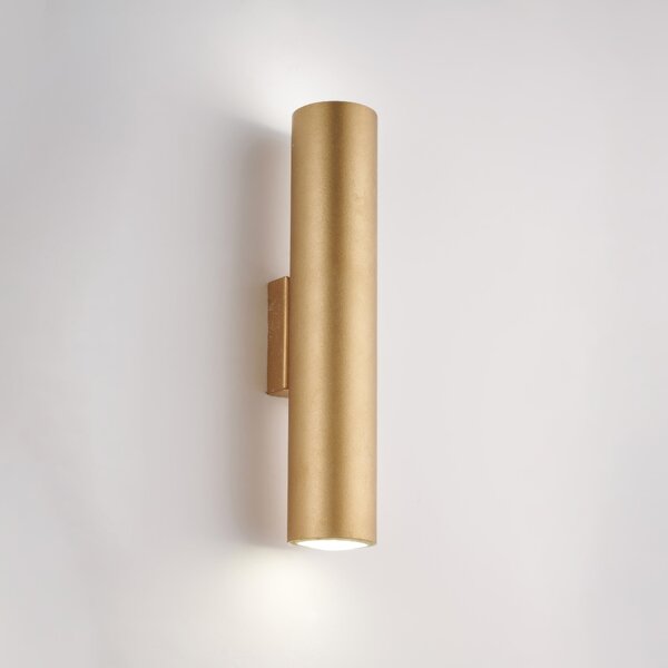 Applique Dag in Ferro Laccato Bianco con Decorazione Oro Antico, 30x8x6 cm, 1 X GU10 - 35 Watt Max, Colore Oro