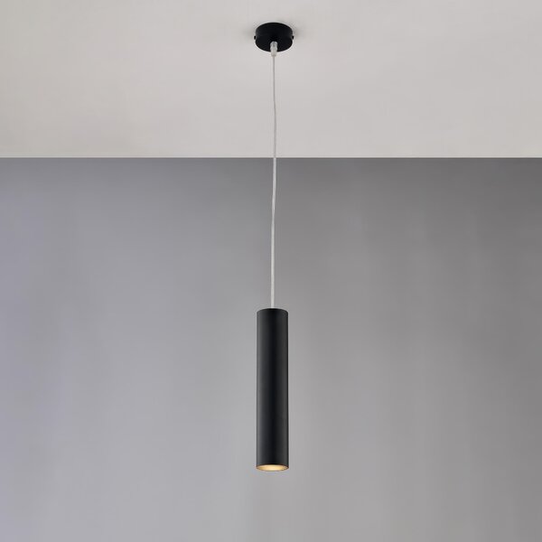 Sospensione Dag in ferro laccato nero, H30 - MAX 100 - �8 cm, 1 X GU10 - 35 Watt Max, Nero