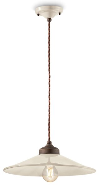 Sospensione da interno a Una luce in materiale Ceramico URBAN RETRO' Dimensioni ? 35cm peso 175 kg - Attacco Lampada E 27 crema