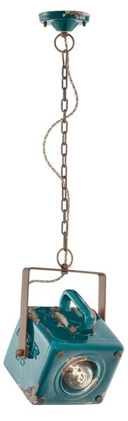 Sospensione da interno a in Ferro e materiale Ceramico URBAN RETRO' dimensione 23x16x h 95 cm peso 3,10 kg - Attacco Lampada E 27 Vintage Verde