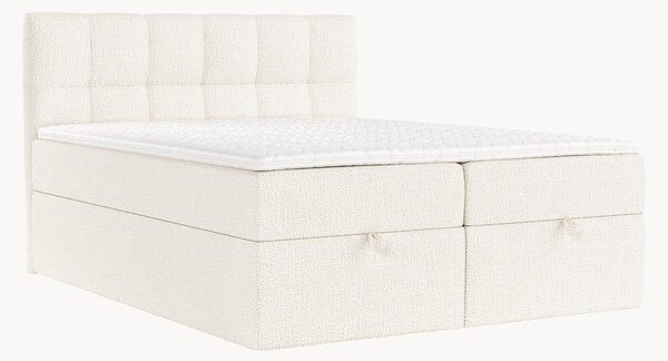 Letto boxspring in ciniglia fatto a mano con contenitore Shay, H3