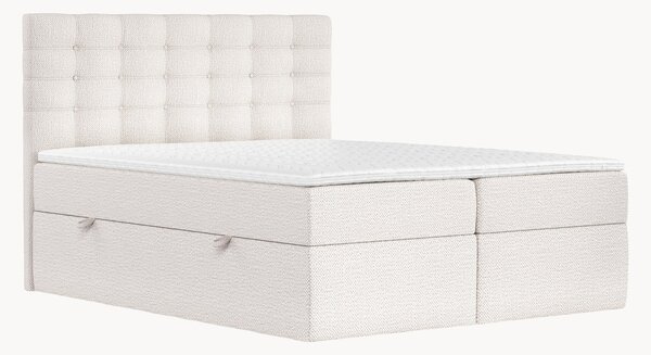 Letto boxspring in ciniglia fatto a mano con contenitore Sansa, H3