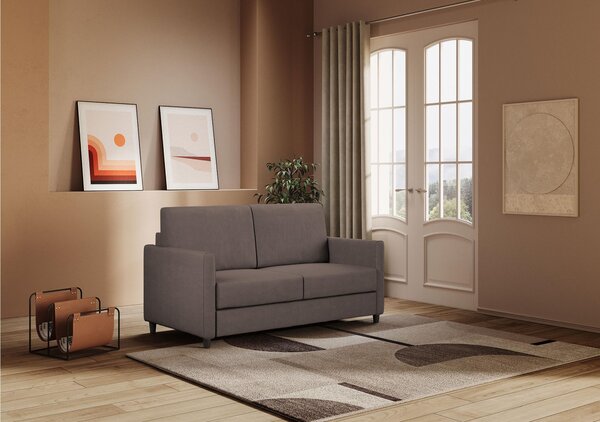 Divano Karay 2 posti due sedute da 60cm misure esterne 138x85x h 85 cm - Kg 22 rivestimento completamente sfoderabile colore Talpa
